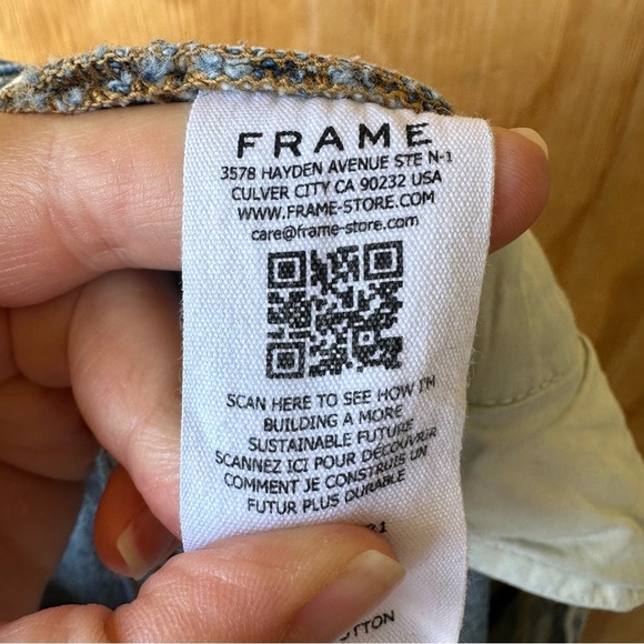 Frame Le Slouch Boyfriend Jean In BlueJay Rips Rigid Distressed Denim - Picture 12 of 16